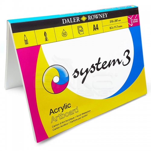 Daler Rowney System 3 Artboard Akrilik Blok 10 Yaprak