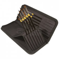 Daler Rowney - Daler Rowney System 3 Brush Heavy Body Zip Cases Uzun Saplı Sentetik Fırça 10lu 281300111 (1)