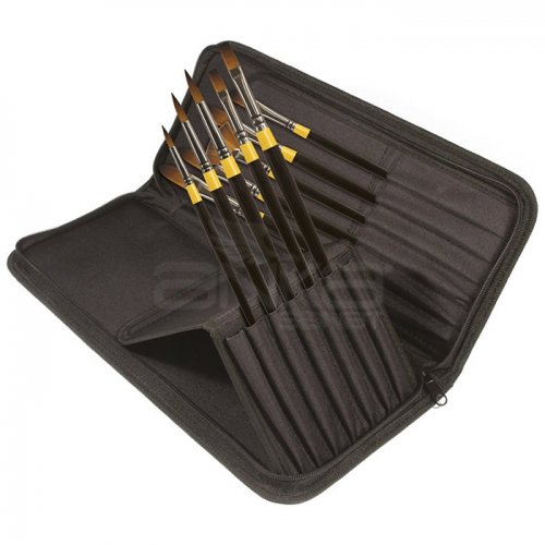 Daler Rowney System 3 Brush Heavy Body Zip Cases Uzun Saplı Sentetik Fırça 10lu 281300111