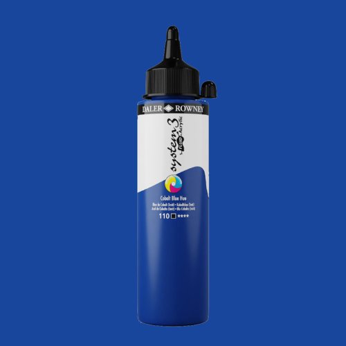 Daler Rowney System 3 Fluid Acrylic 250ml 110 Cobalt Blue Hue - 110 Cobalt Blue Hue