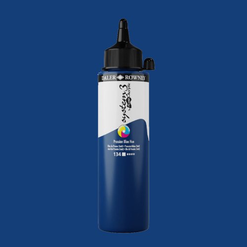 Daler Rowney System 3 Fluid Acrylic 250ml 134 Prussion Blue H - 134 Prussion Blue H