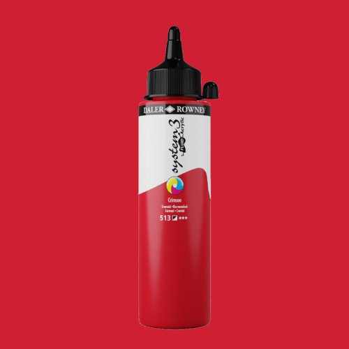 Daler Rowney System 3 Fluid Acrylic 250ml 513 Crimson - 513 Crimson