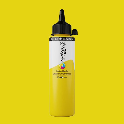 Daler Rowney System 3 Fluid Acrylic 250ml 620 Cadmium Yellow - 620 Cadmium Yellow