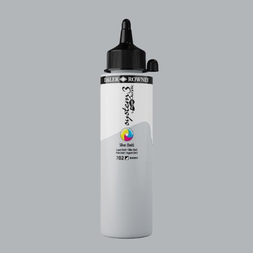 Daler Rowney System 3 Fluid Acrylic 250ml 702 Silver - 702 Silver