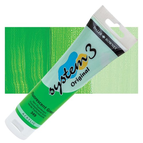 Daler Rowney System 3 Akrilik Boya 150ml 349 Fluorescent Green - 349 Fluorescent Green