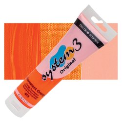 Daler Rowney - Daler Rowney System 3 Akrilik Boya 150ml 653 Fluorescent Orange