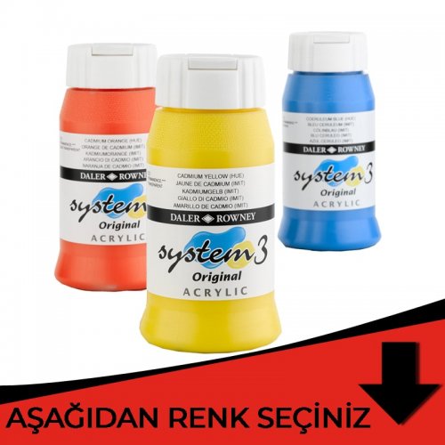 Daler Rowney System 3 Akrilik Boya 500ml Kırmızı Tonlar