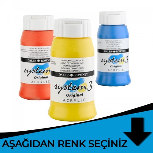 Daler Rowney System 3 Akrilik Boya 500ml Mavi Tonlar