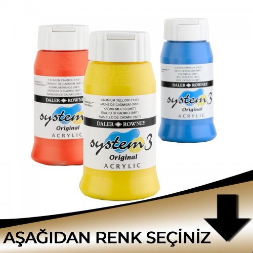 Daler Rowney System 3 Akrilik Boya 500ml Metalik Tonlar