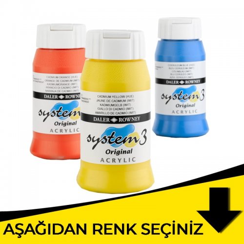 Daler Rowney System 3 Akrilik Boya 500ml Sarı Tonlar