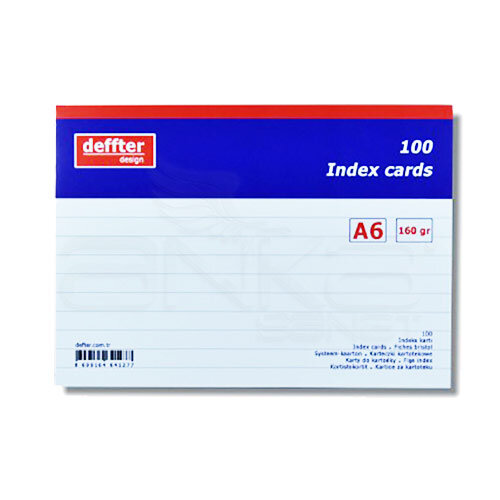 Deffter Index Cards 100lü A6 Beyaz 160g