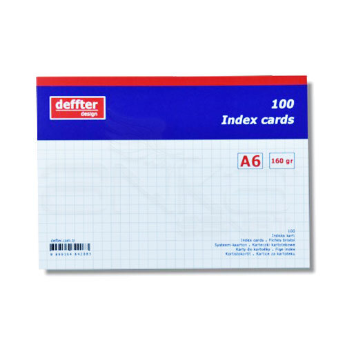 Deffter Index Cards 100lü A6 Beyaz 160g