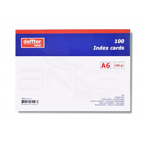 Deffter Index Cards 100lü A6 Beyaz 160g