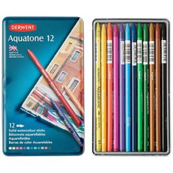 Tombow - Derwent Aquatone Woodless Sulu Boya Kalemi Seti 12li