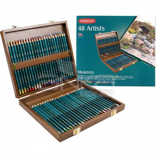 Derwent Artists Pencils Artist Kuru Boya Kalemi 48li Set Ahşap Kutu