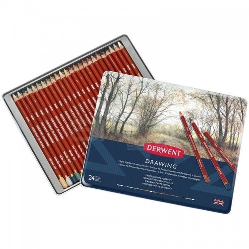 Derwent Drawing Yağlı Eskiz Kalemi 24lü Set