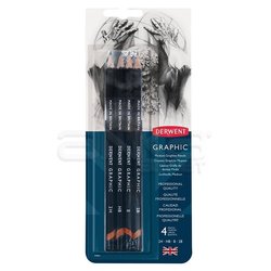 Derwent - Derwent Graphic Dereceli Kalem 4lü Set Medium 39004