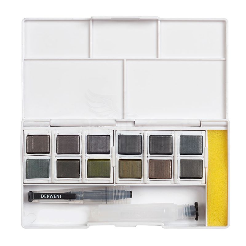 Derwent Graphitint Paint Pan Set Fırça ve Süngerli 12li 2305790