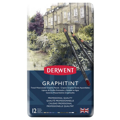 Derwent Graphitint Sulandırılabilen Renkli Grafit Kalem 12li Set