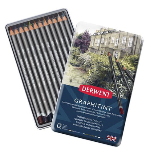 Derwent Graphitint Sulandırılabilen Renkli Grafit Kalem 12li Set