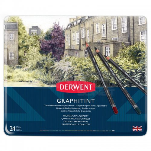 Derwent Graphitint Sulandırılabilen Renkli Grafit Kalem 24lü Set