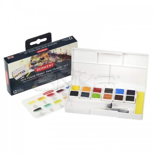 Derwent Inktense Sulu Boya Seyahat Seti Yarım Tablet 12li 2302636