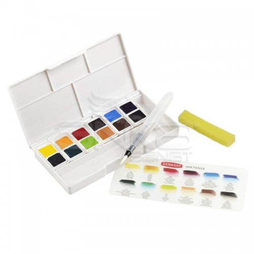 Derwent Inktense Sulu Boya Seyahat Seti Yarım Tablet 12li 2302636