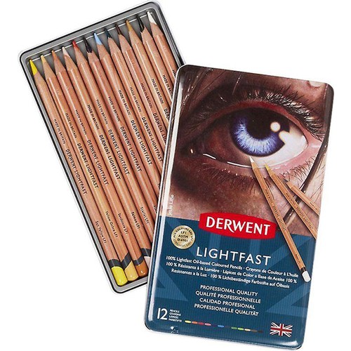 Derwent Lightfast Yağ Bazlı Kuru Boya Seti 12li