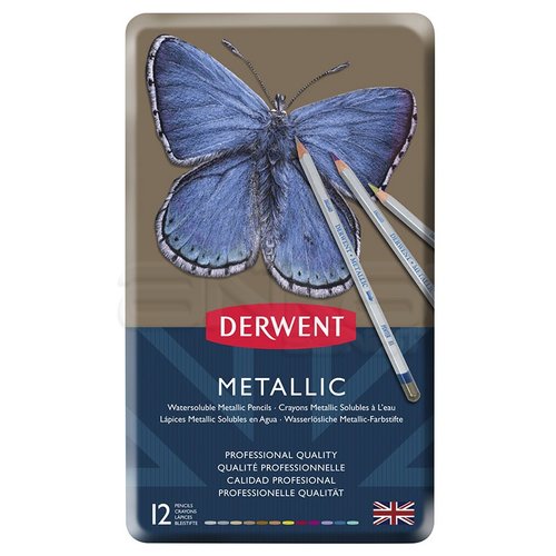 Derwent Metallic Pencil Metalik Boya Kalemi 12li Set