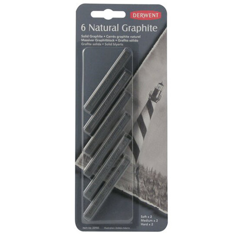 Derwent Natural Graphite Natural Grafit Bloklar 6lı Blister