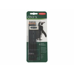 Derwent - Derwent Onyx Pencils Grafit Kalemi 4lü Blister