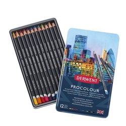 Derwent - Derwent Procolour Kuru Boya Kalem Seti 12li 2302505