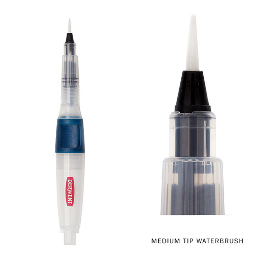 Derwent Push Button Waterbrush Hazneli Sulu Boya Fırçası