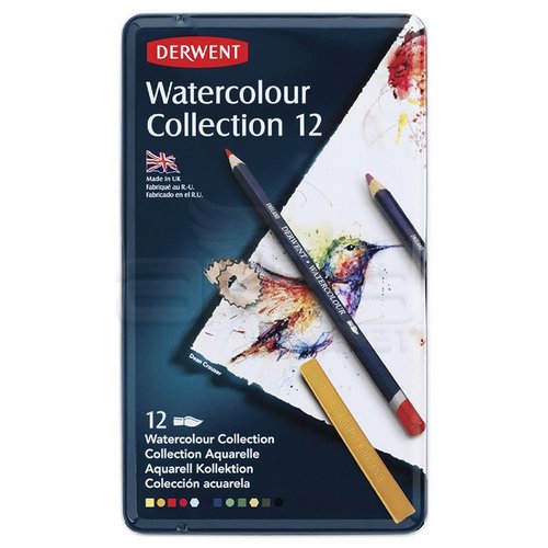 Derwent Watercolour Collection Sulu Boya Kalemi Koleksiyonu 12li Teneke Kutu