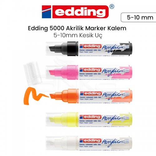 Edding 5000 Akrilik Marker Kalem 5-10mm Kesik Uç