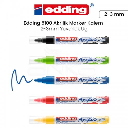 Edding 5100 Akrilik Marker Kalem 2-3mm Yuvarlak Uç