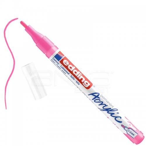 Edding 5300 Akrilik Marker Kalem 1-2mm Yuvarlak Uç 069 Fosforlu Pembe - 069 Fosforlu Pembe