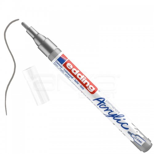 Edding 5300 Akrilik Marker Kalem 1-2mm Yuvarlak Uç 923 Gümüş - 923 Gümüş