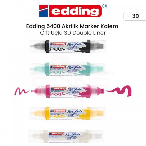 Edding 5400 Akrilik Marker Kalem Çift Uçlu 3D Double Liner