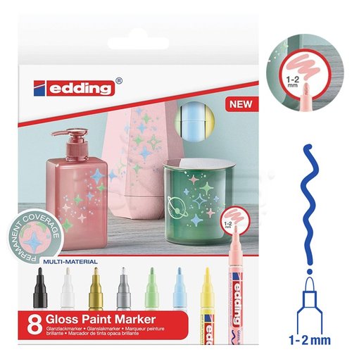 Edding 751 Gloss Paint Marker Ana Renkler 1-2mm 8li Set