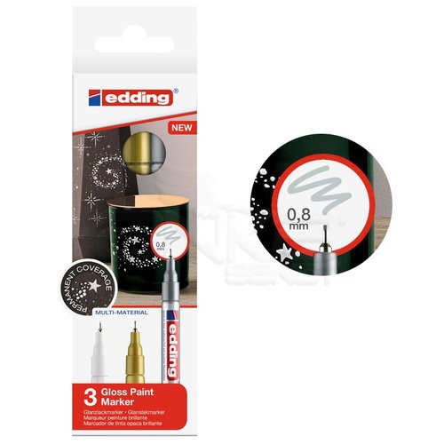 Edding 780 Gloss Paint Marker Metalik Renkler 0.8mm 3lü Set