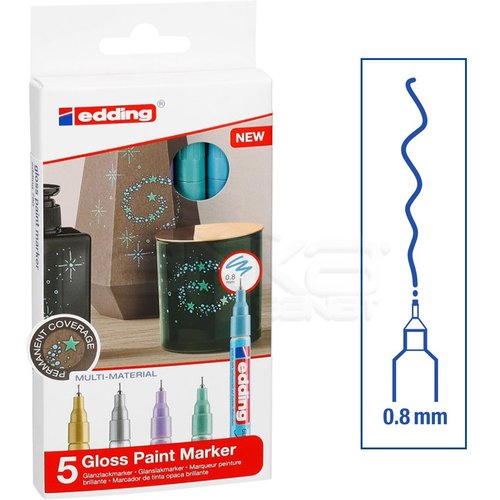 Edding 780 Gloss Paint Marker Metalik 0.8mm 5li Set