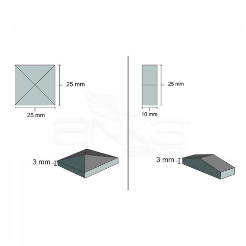 Eshel Duvar ve Kolon Üstü Desenli Taş Gri 1/12 2.5x1x1.2cm