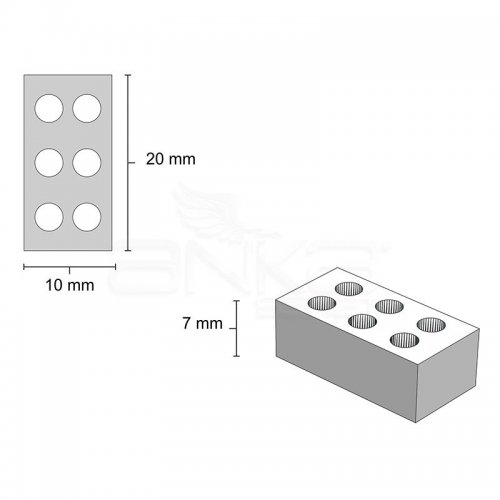 Eshel Minyatür 6 Delikli Tuğla 1/12 2x1x0.7cm