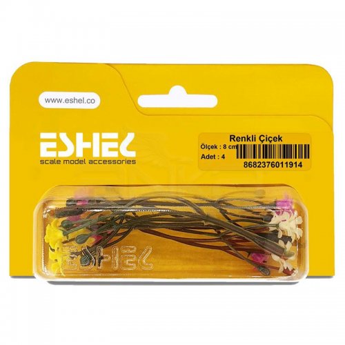 Eshel Renkli Çiçek 8cm Paket İçi:4