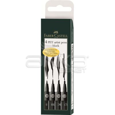 Faber Castell 4 Pitt Artist Pens Çizim Kalemi - Black