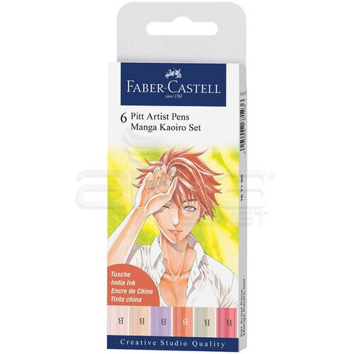 Faber Castell 6 Pitt Artist Pen Manga Kaoiro Set 167168