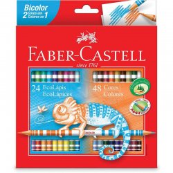 Faber Castell - Faber Castell Bicolor Çift Uçlu Kuru Boya Kalemi 48 Renk 5171120624