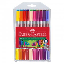 Faber Castell - Faber Castell Çift Taraflı Keçeli Kalem 20li 151119