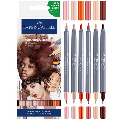 Faber Castell Goldfaber Aqua Çift Taraflı Marker Seti Portrait 164523